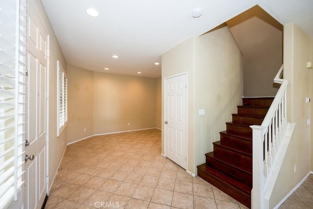 interior space with tile patterned flooring