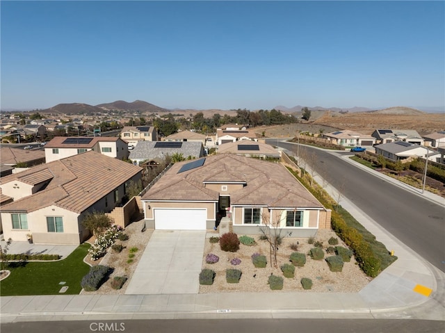 bird's eye view with a mountain view