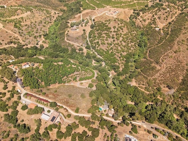 aerial view with a rural view