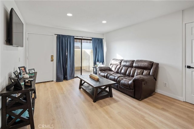 living room featuring light hardwood / wood-style floors