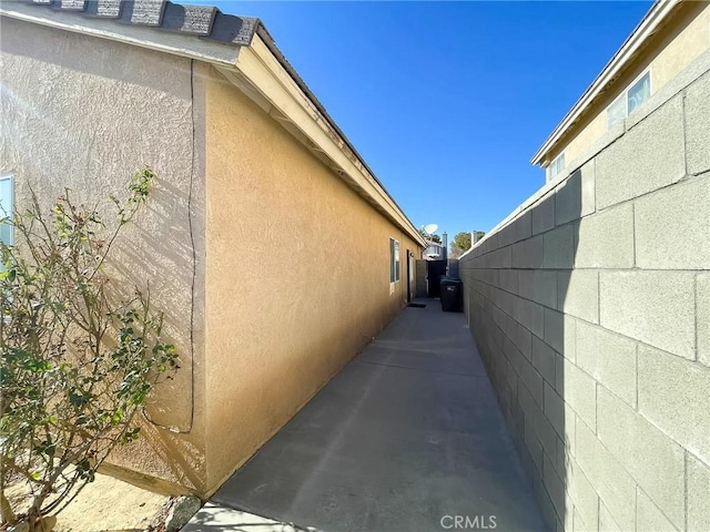 view of property exterior with stucco siding