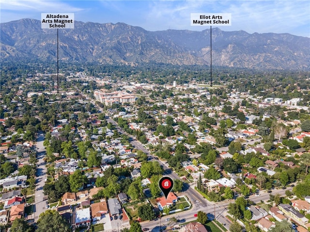 aerial view featuring a mountain view