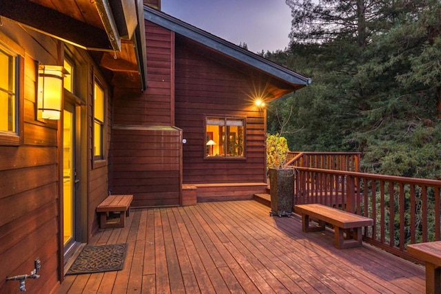 view of deck at dusk