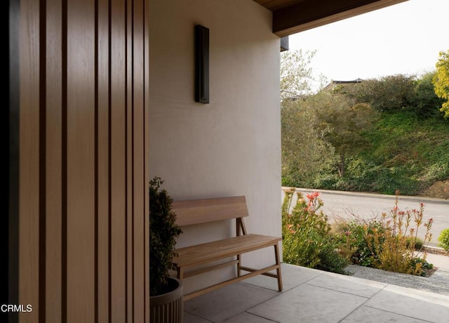 balcony with a patio area