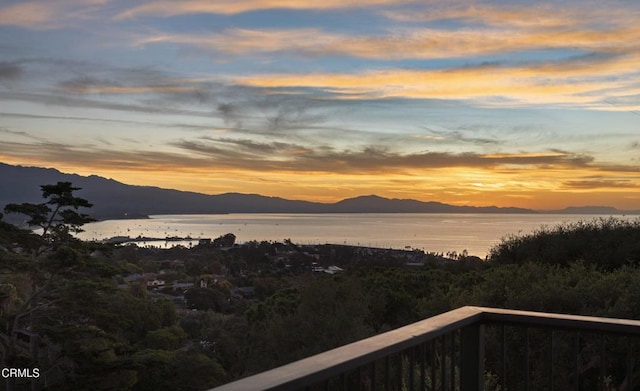 property view of mountains featuring a water view