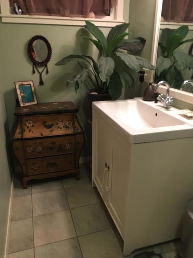 bathroom featuring vanity and tile patterned floors