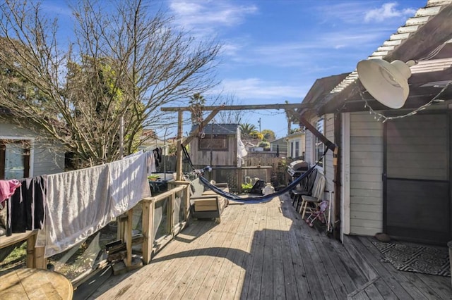 view of wooden deck