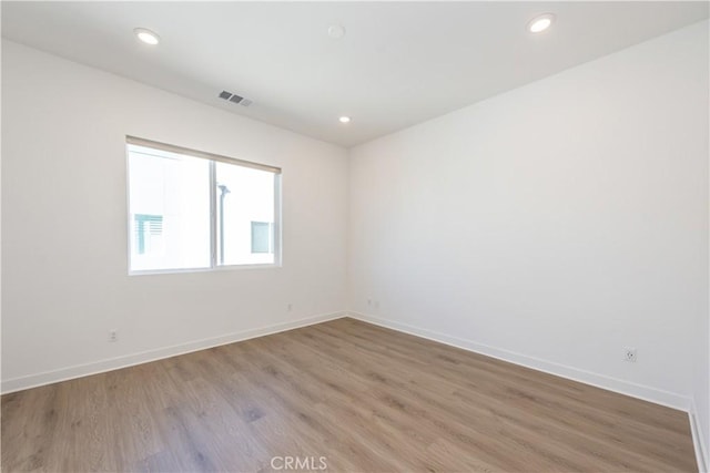 empty room featuring light wood-type flooring