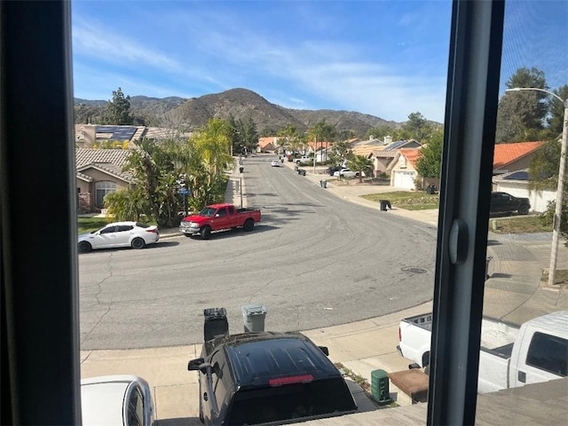 view of street featuring a mountain view