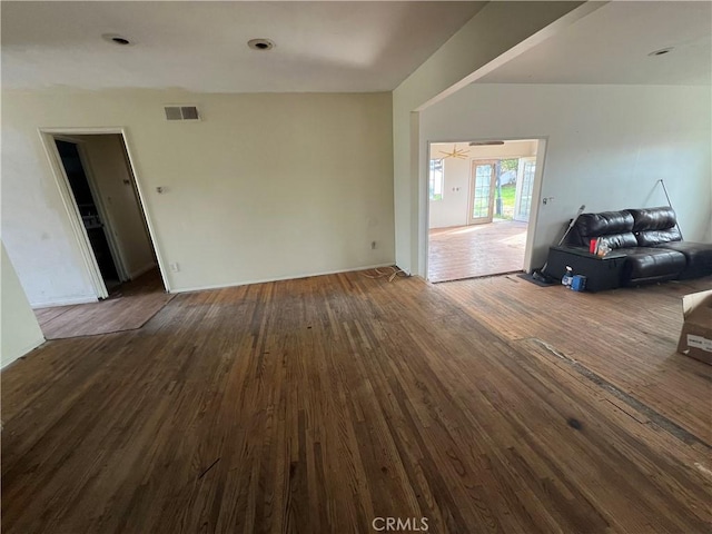 spare room featuring hardwood / wood-style floors