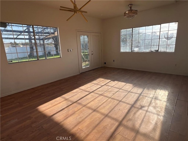 unfurnished room with light wood-type flooring