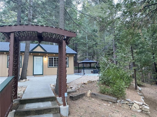 view of patio / terrace with a gazebo