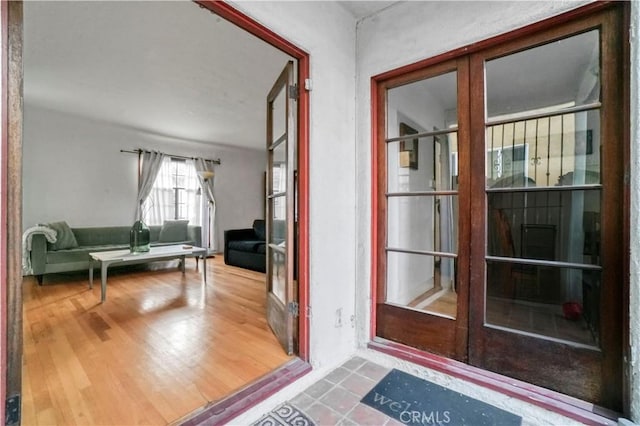 interior space featuring tile patterned flooring