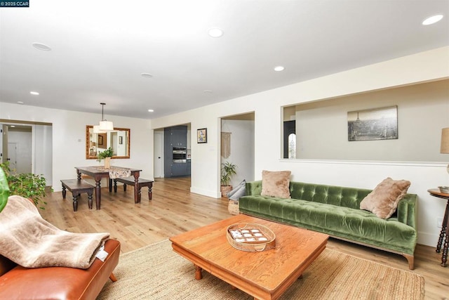 living room featuring light hardwood / wood-style floors