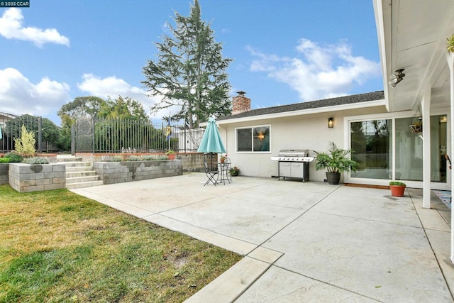 view of patio / terrace featuring area for grilling