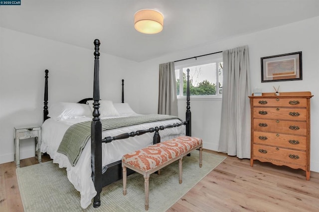 bedroom featuring light wood-type flooring