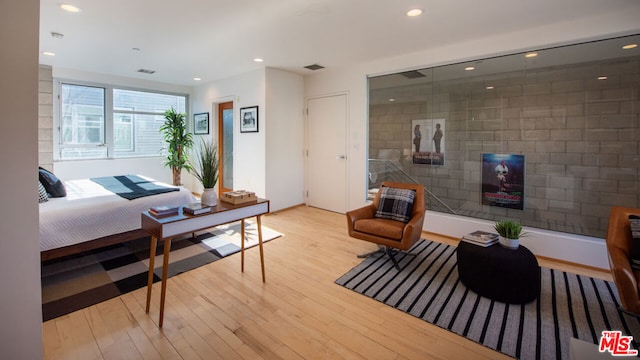 living room featuring light wood-type flooring