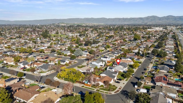 aerial view with a mountain view