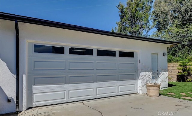 view of garage