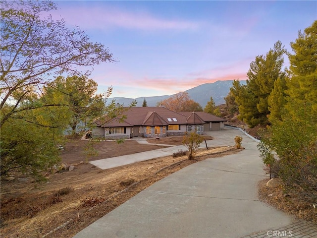 view of community featuring a mountain view