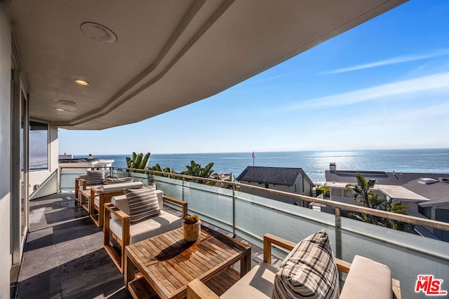 balcony with a water view