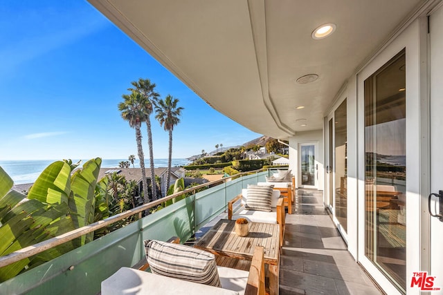 balcony with a water view