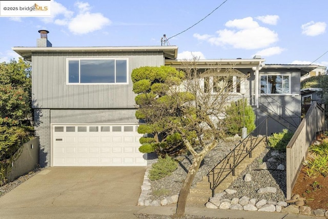 view of front of house with a garage