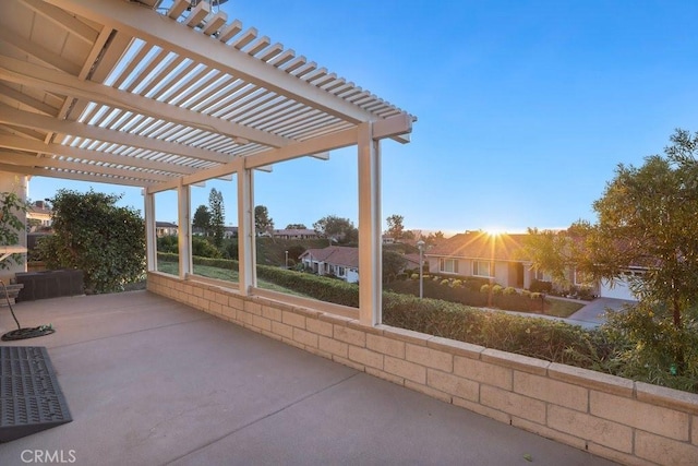 view of patio / terrace featuring a pergola