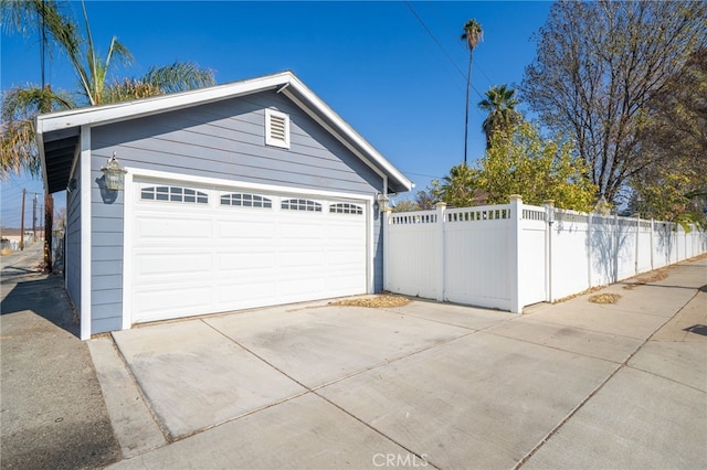 view of garage