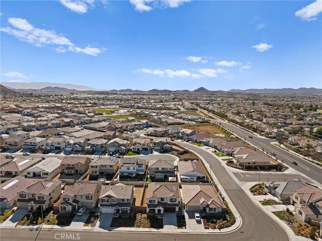 bird's eye view with a mountain view