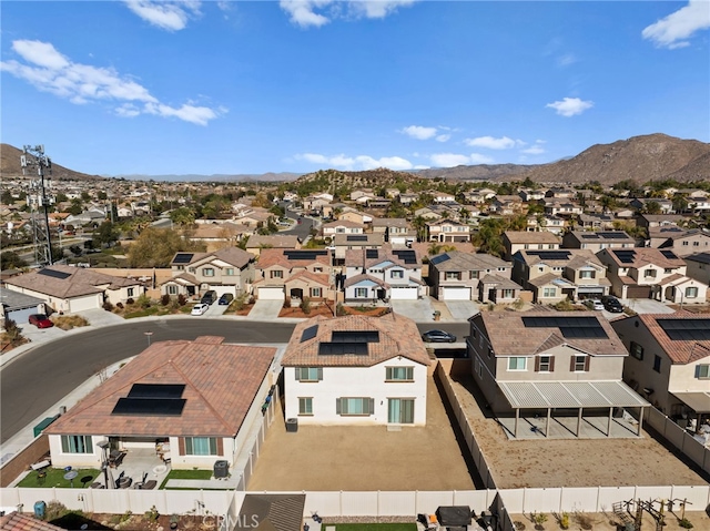 bird's eye view with a mountain view