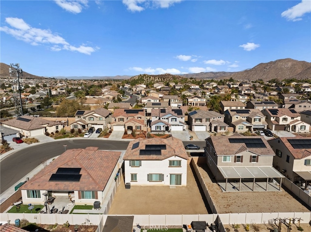 bird's eye view with a residential view and a mountain view