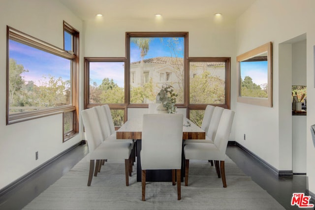 view of dining area