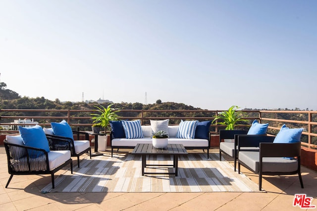 view of patio with an outdoor living space