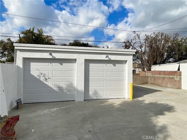 view of garage