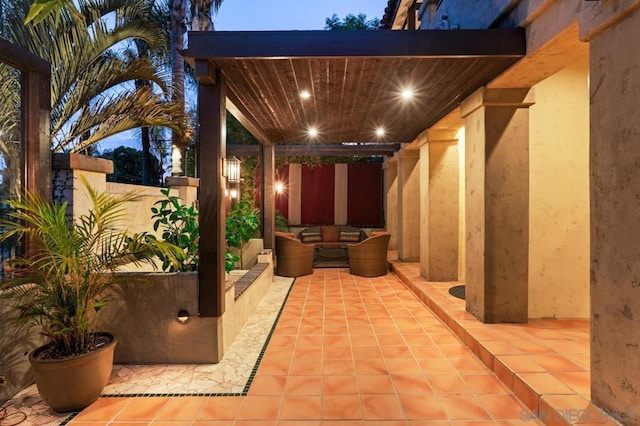 view of patio with an outdoor living space