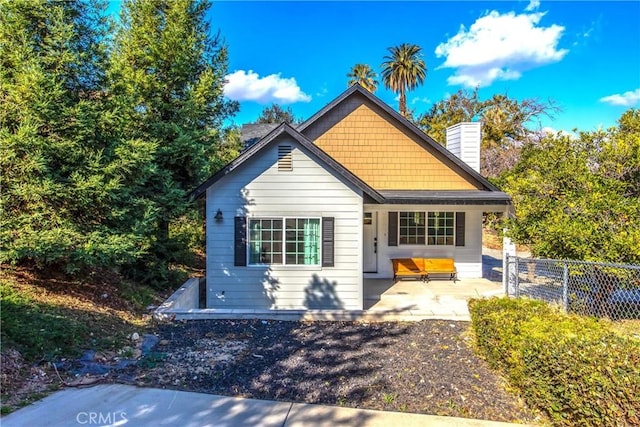 view of front of house with a patio