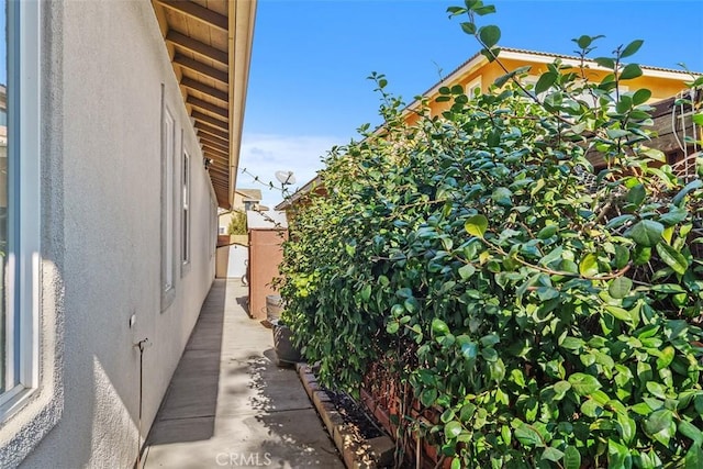 view of property exterior featuring stucco siding