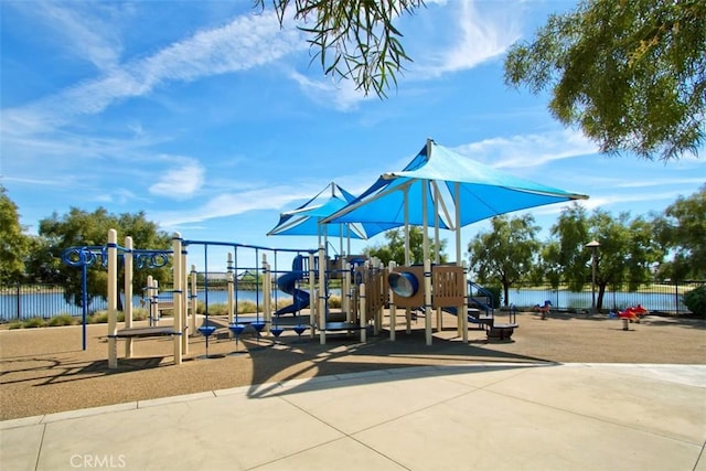 community play area featuring fence