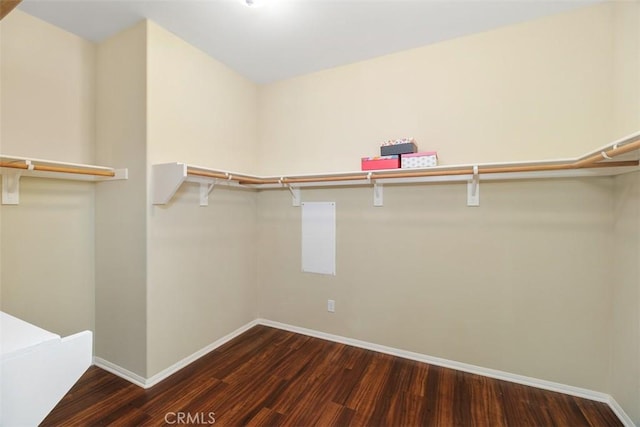 spacious closet with wood finished floors