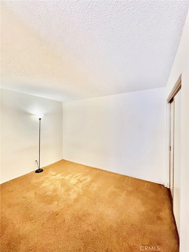 spare room with carpet floors and a textured ceiling