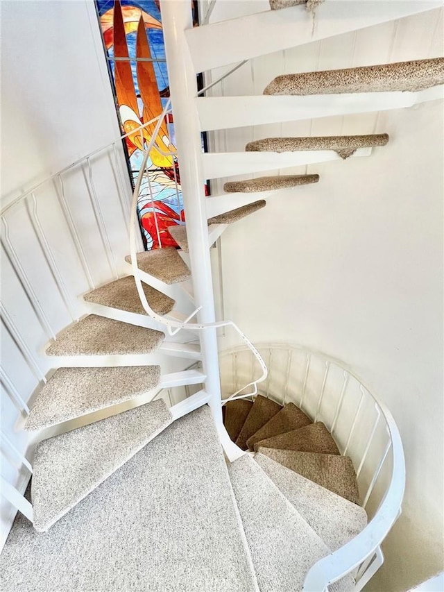 stairs with carpet floors