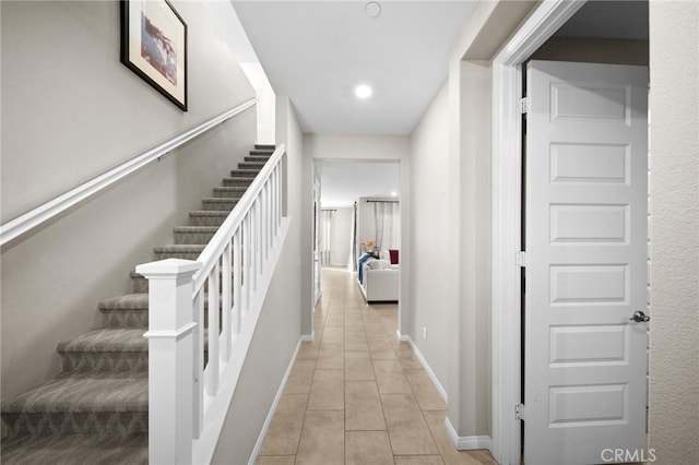 interior space with light tile patterned flooring