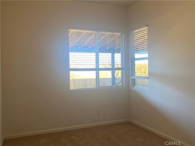 unfurnished room with a wealth of natural light and carpet flooring