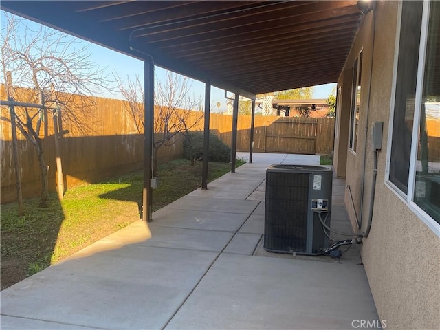 view of patio with central AC