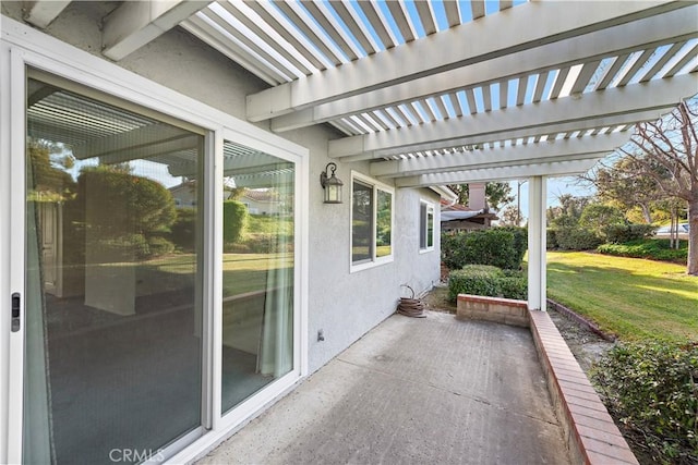 view of patio with a pergola