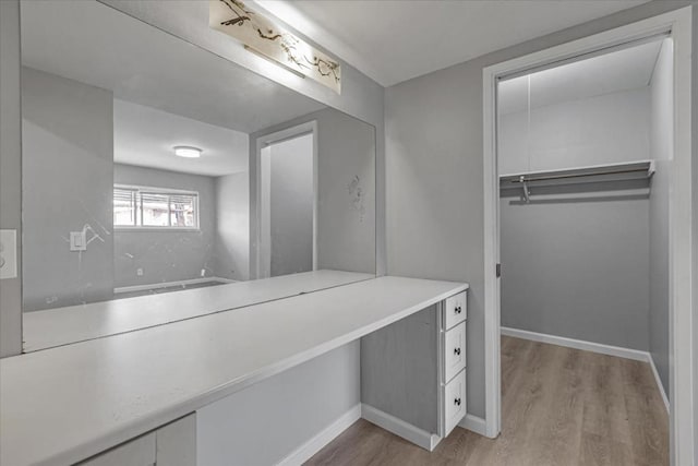 bathroom featuring wood-type flooring