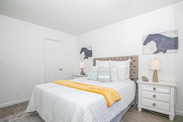 bedroom featuring wood-type flooring