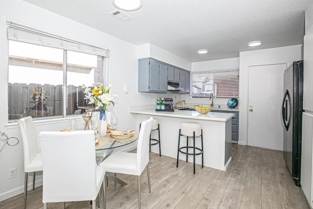 dining room with light hardwood / wood-style floors