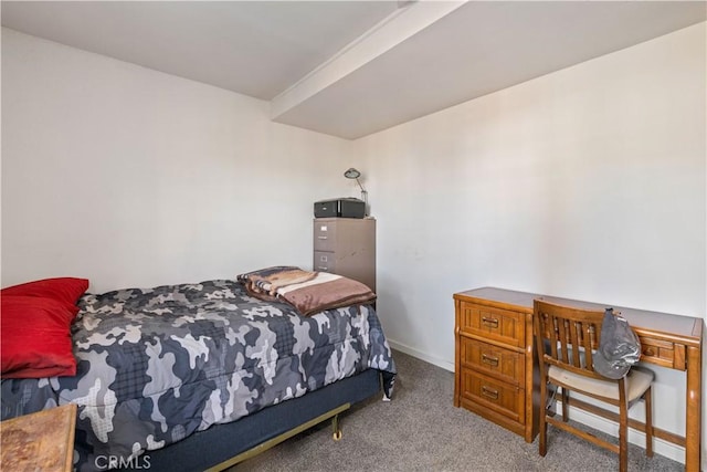 bedroom featuring light colored carpet